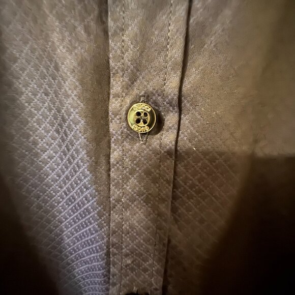 Gucci Diamante Pattern Slim Fit Long Sleeve Dress Shirt – Elegant & Timeless - Picture 5 of 5